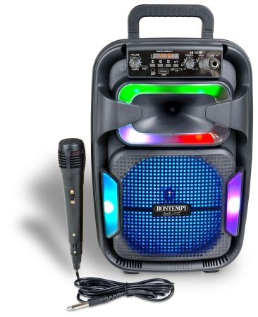 BONTEMPI TECH juhtmevaba kõlar mikrofoni ja RGB tuledega, 491030 