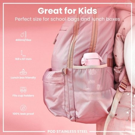 ION8 roostevabast terasest veepudel, Rainbows, 400 ml. ,I8SS400PPRAINB 