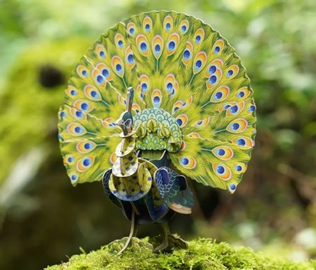 MAKEBUG 3D paberist pusle green peafowl, MB-D-0016 