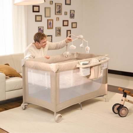 KINDERKRAFT reisivoodi-maneež LEODY UP, Beige, KCLEODUPBEG0000 