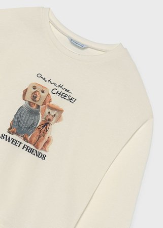 MAYORAL pikkade varrukatega t-särk, cream, cm 