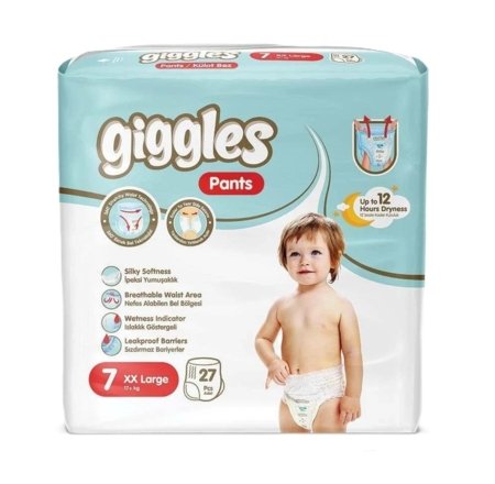 GIGGLES püksmähkmed Jumbo XXL, 7 suurus, 17+ kg, 27 tk 