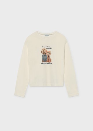 MAYORAL pikkade varrukatega t-särk, cream, cm 
