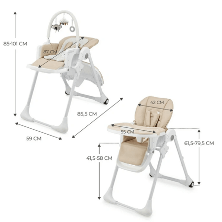 KINDERKRAFT universaalne söögitool 2in1 TUMMIE, beige, KHTUMM00BEG0000 