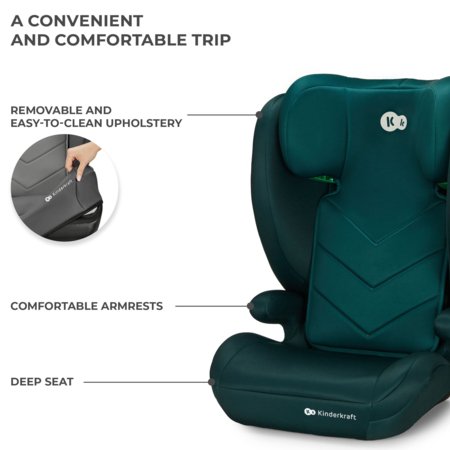 KINDERKRAFT turvatool I-SPARK 2 PLUS I-SIZE, 100-150 cm., Green, KCISPA02GREPL00 