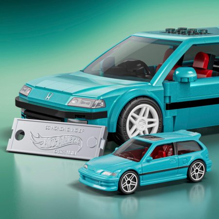 MATTEL BRICK SHOP HOT WHEELS 1:32 Honda Custom ’90 Civic EF ehituskomplekt, JHF62 