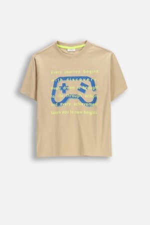 COCCODRILLO lühikeste varrukatega t-särk, beež, WC6143204NBJ-002-164, 164 cm 