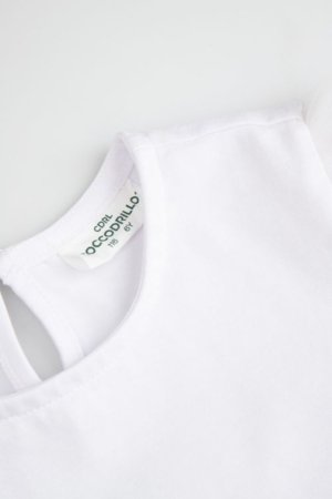 COCCODRILLO short sleeved t-shirt, white, WC6143206EJG-001-128, 128 size 