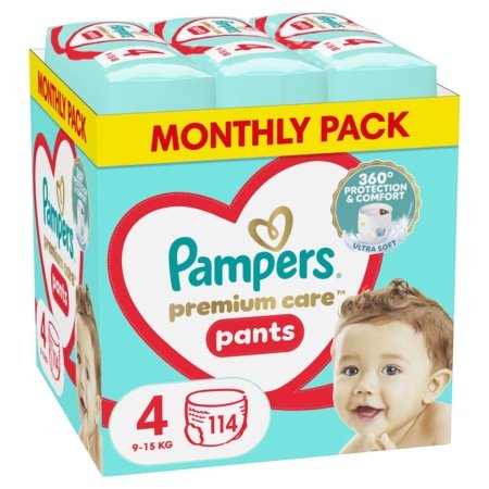 PAMPERS püksmähkmed Premium Care, 4 suurus 9-15kg, 114 tk, 80825838 