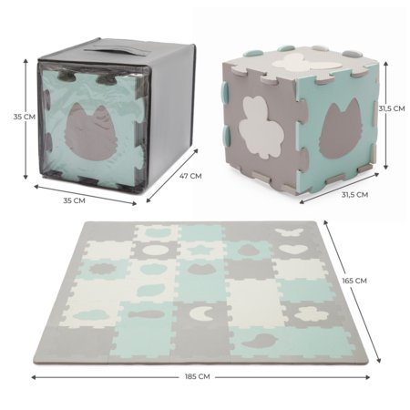 KINDERKRAFT kujunditega puslematt LUNO SHAPES, mint 