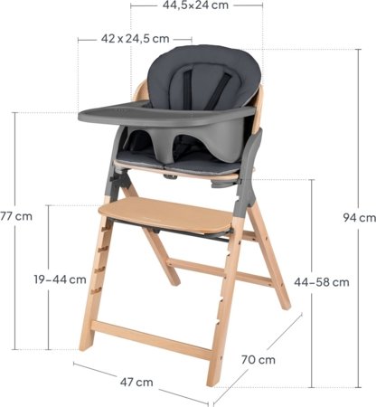 LIONELO söötmistool MEGAN, Grey wood 