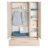 ROBA kolmeukseline kapp SIDNEY, Cashmere/Oak, 1631879 